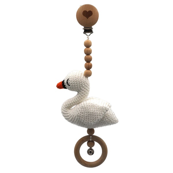 CROCHET PATTERN swan stroller toy