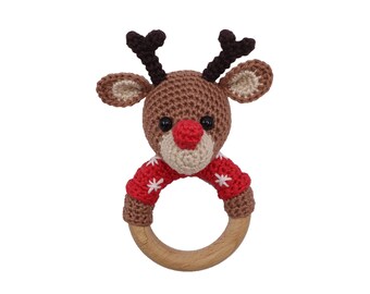 CROCHET PATTERN rattle Reindeer Rudolph