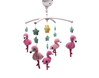 CROCHET PATTERN baby mobile flamingos