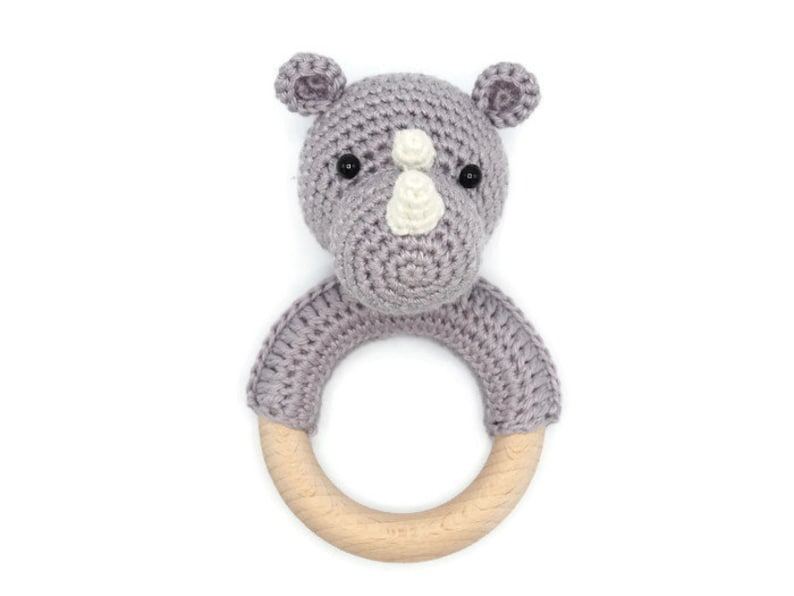 CROCHET PATTERN rattle rhino image 1