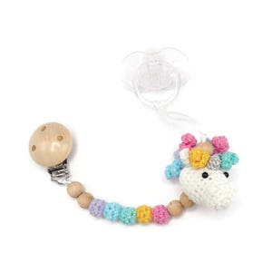 CROCHET PATTERN pacifier clip unicorn