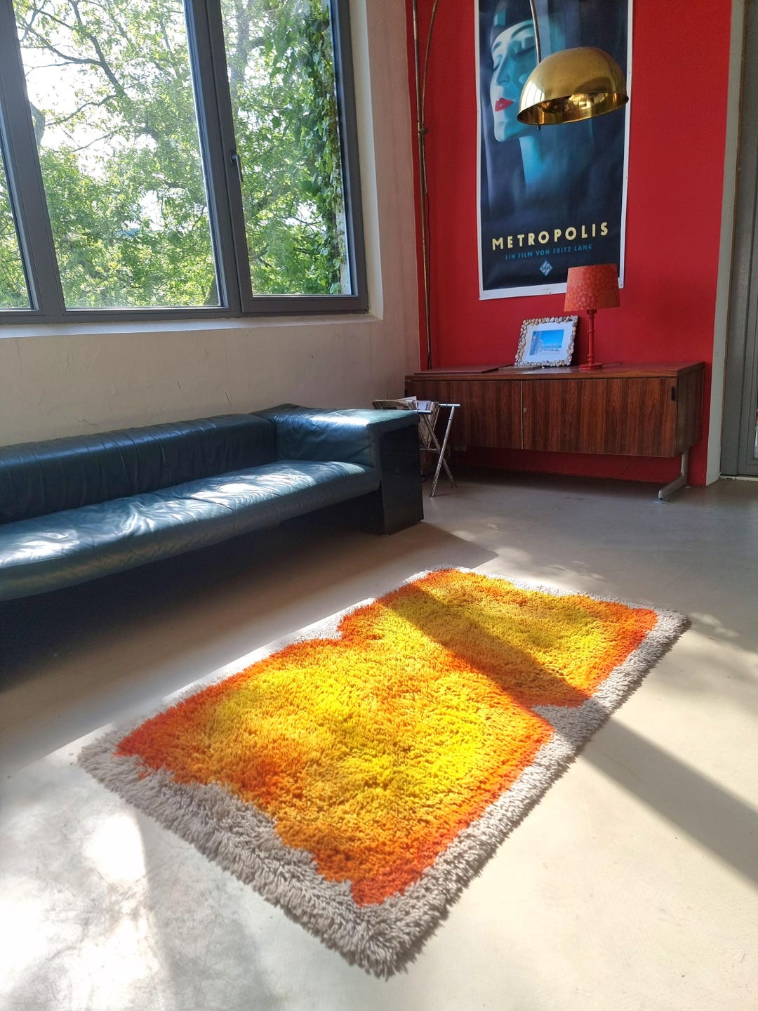 Desso Rya Rug Psychadelic 1970 Carpet Shaggy Danish Modern Design Mid ...