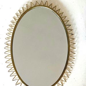 Brass sunburst mirror vintage mid century 50's design scandinavian modern