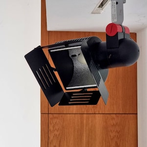 1 Roger Tallon Erco studio theater movie spot lamp Micro Design 1972 Ettore Sottsass space age industrial light Memphis design