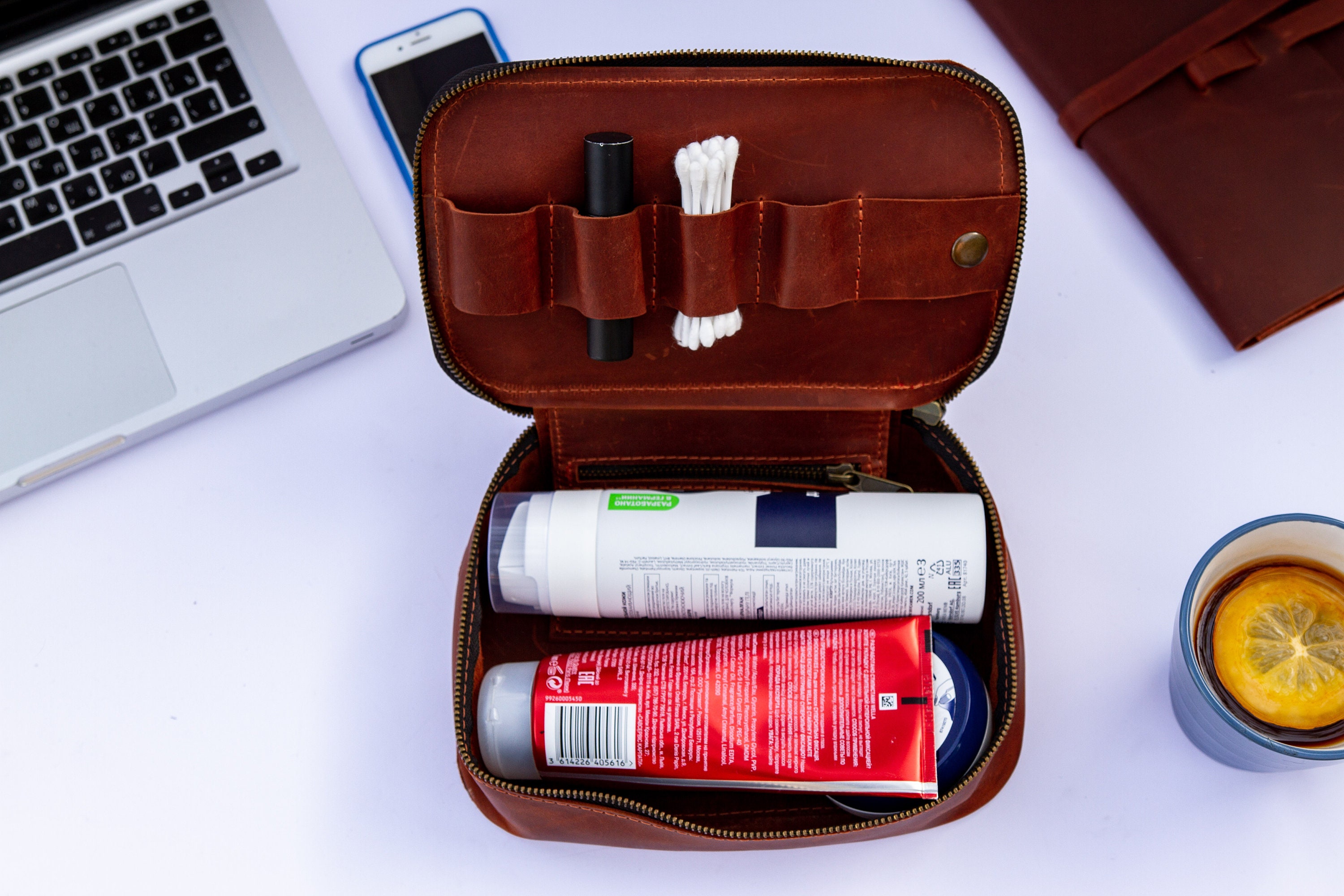 Exinoz Genuine Leather Tech Organizer Kit. Best Personalized Etsy