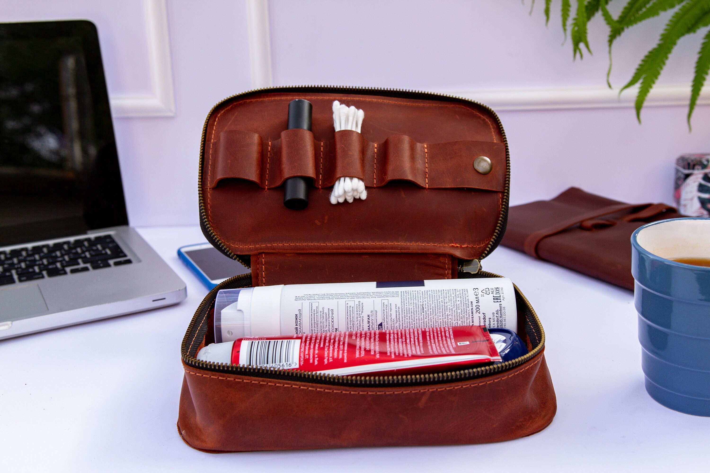 Exinoz Genuine Leather Tech Organizer Kit. Best Personalized Etsy
