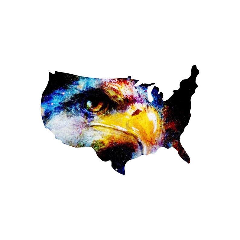 Metal Wall Art USA Shape Home Decor Etsy