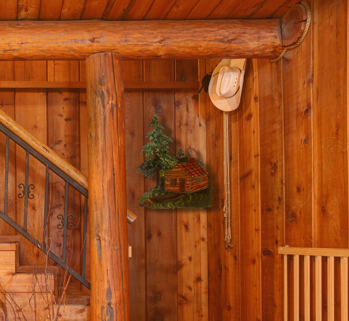 Metal Wall Art Cabin in the Woods Wall Decor Etsy