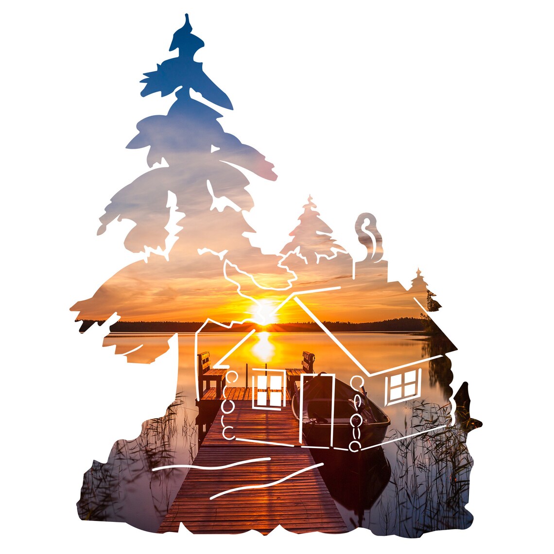 Metal Wall Art Cabin in the Woods Wall Decor Etsy