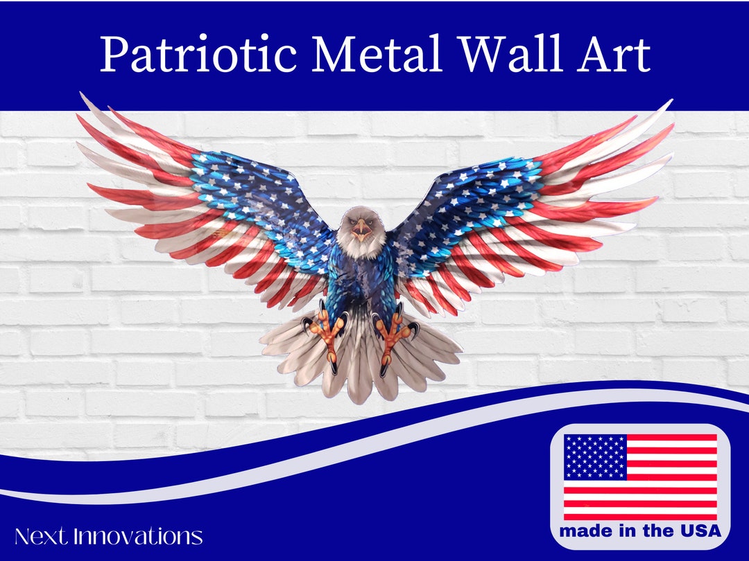 Patriotic USA Eagle Metal Wall Art Metal Art for Outdoor  Etsy Denmark