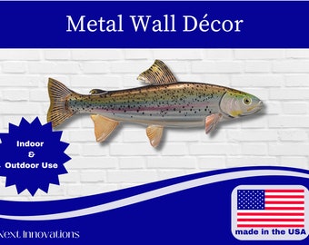 Rainbow Trout Metal Wall Art | Metal Art for Outdoors & House
