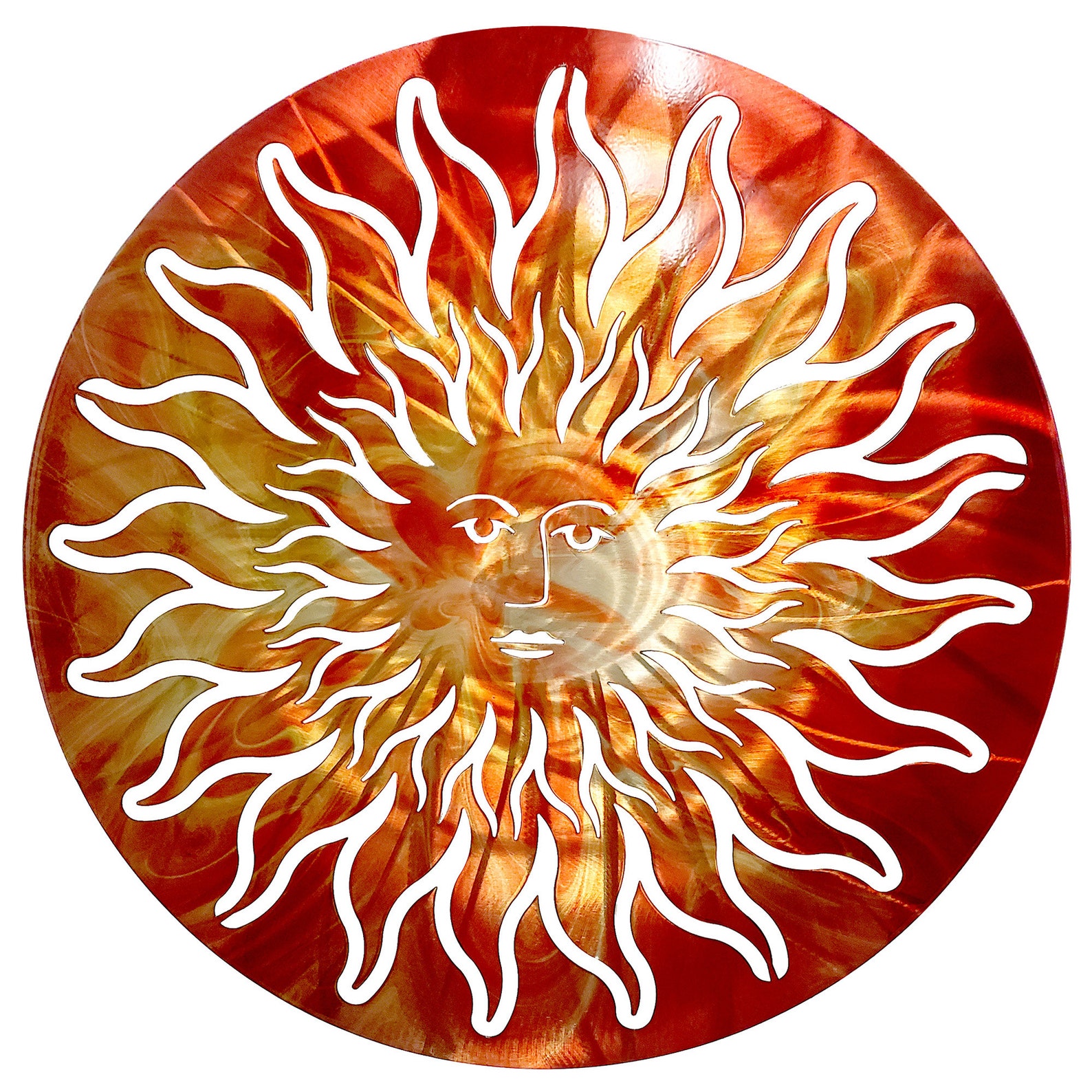Metal Wall Art Sun Face Decor NEW COLORS Etsy