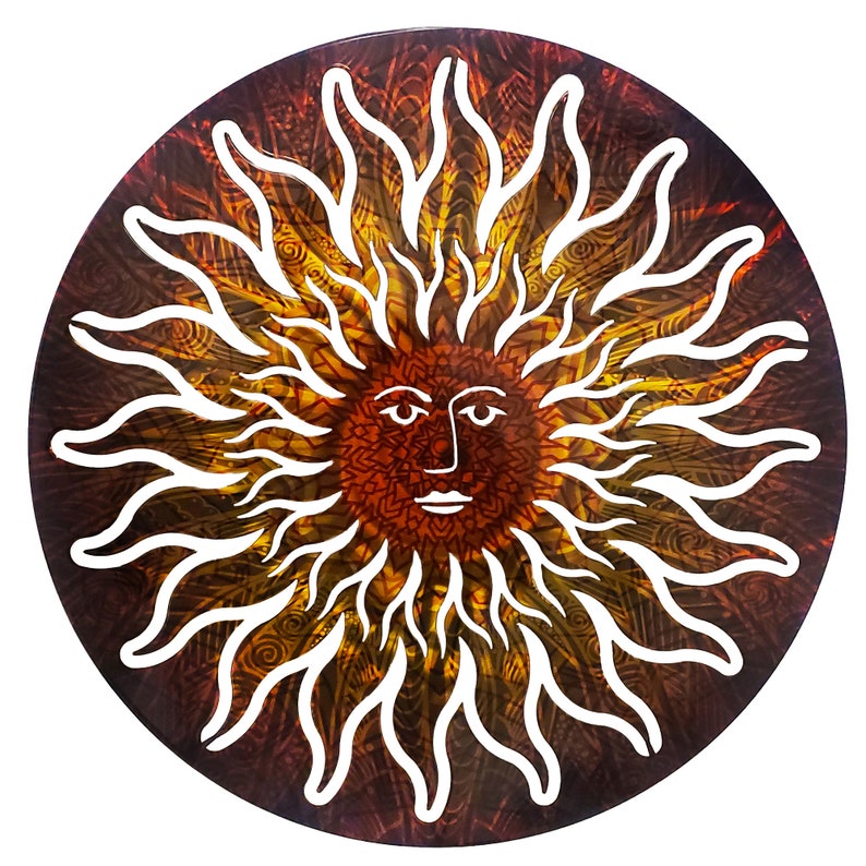 Metal Wall Art Sun Face Metal Grind Pattern's Etsy