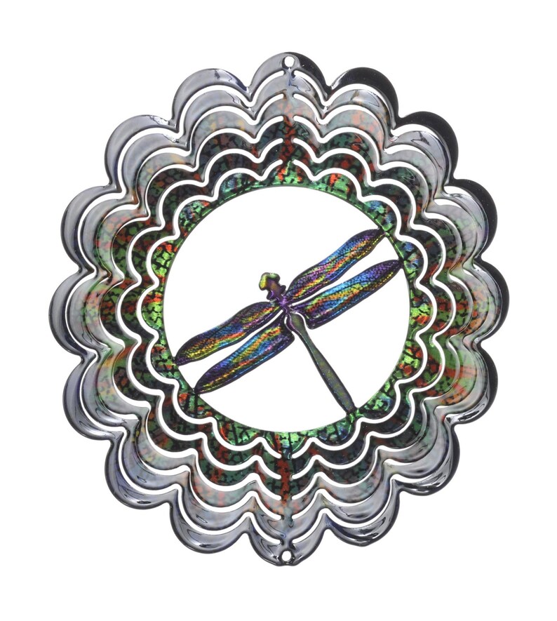 Yard Art Garden Decor Kaleidoscope Dragonfly Wind Spinner Etsy