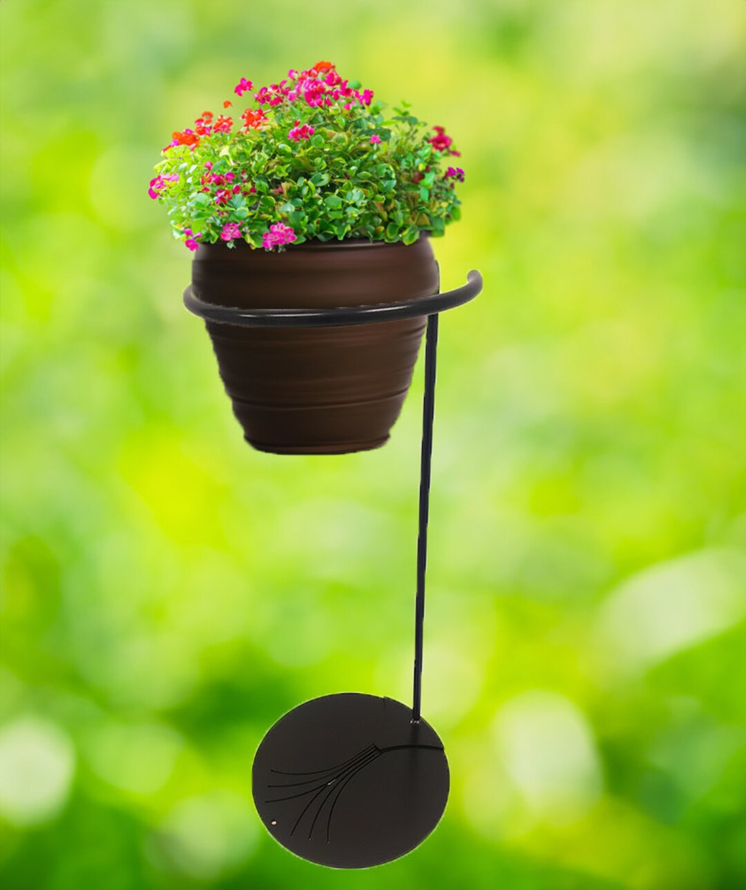 Metal Plant Stand for Hanging Patio Plants and Metal Basket Plant Stand