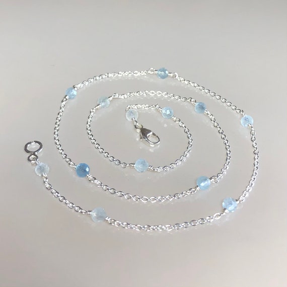 Margo Morrison Pearl, Larimar & Aquamarine Station Necklace - Clear,  Sterling Silver Bead Strand, Necklaces - WMARG20575 | The RealReal