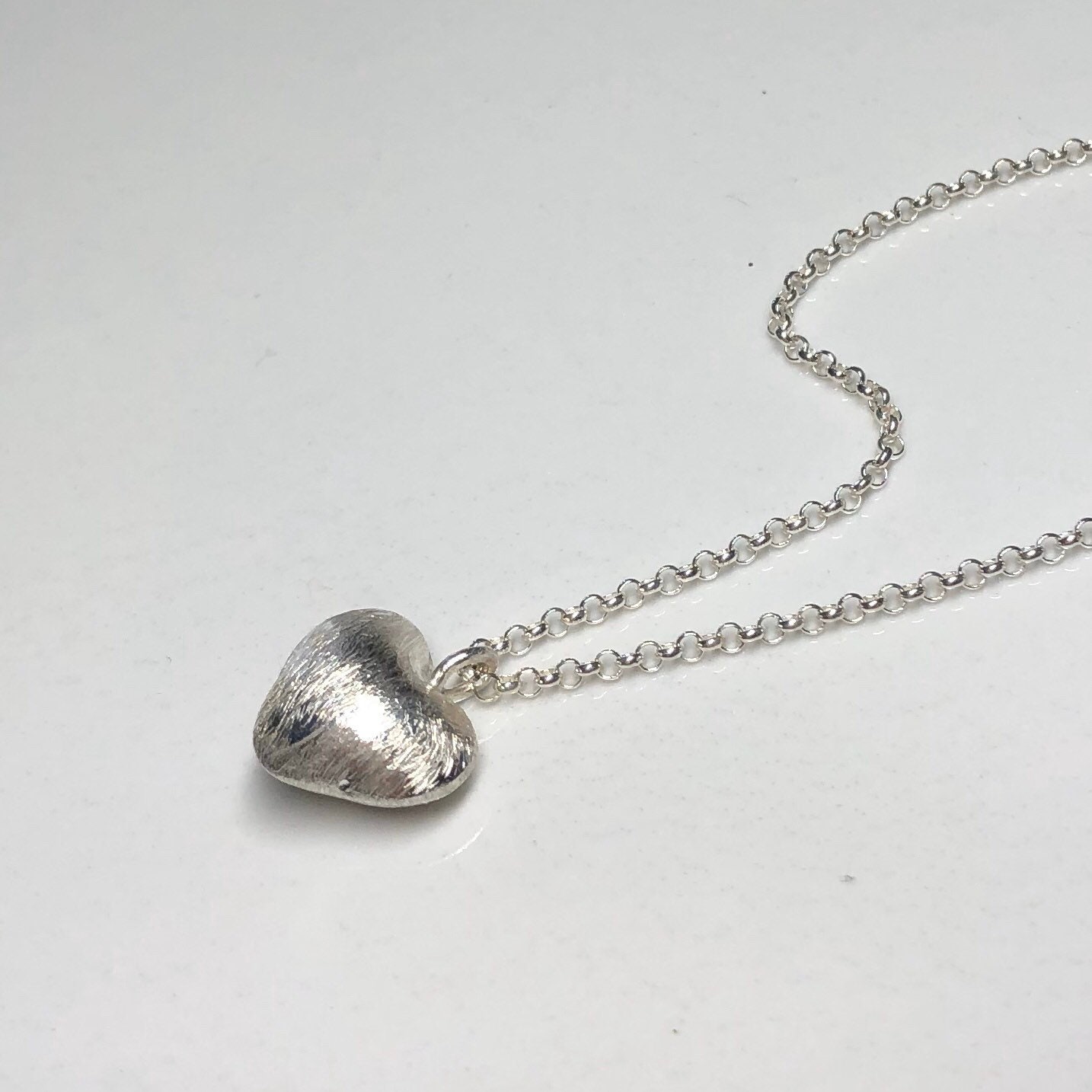 Sterling Silver Heart Necklace, Karen Hill Tribe Heart
