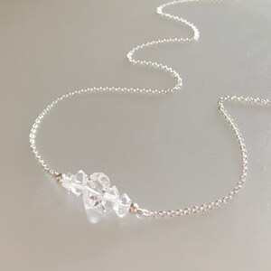 Herkimer diamond necklace, genuine Herkimer necklace, raw crystal quartz, raw stone necklace, crystal gemstone, herkimer choker, women gift