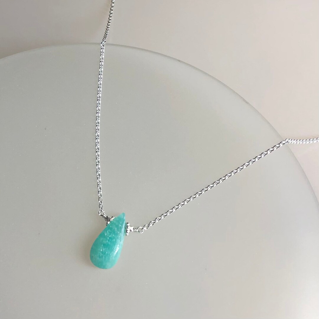 Genuine Amazonite Necklace, Aqua Green Amazonite, Stone Necklace, Sea