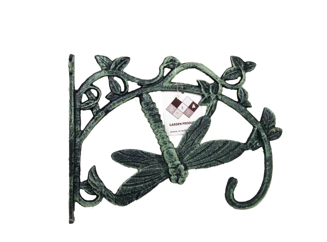 Cast Iron Dragonfly Bracket Hanger Basket Pot Lamp Hook Solid Etsy