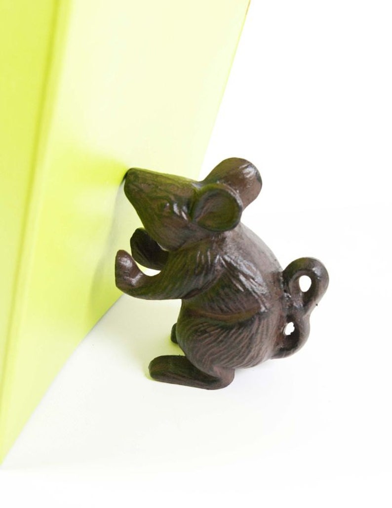 Cast Iron Rat Bookend Figurine Antique Rust Statue Ornament Etsy