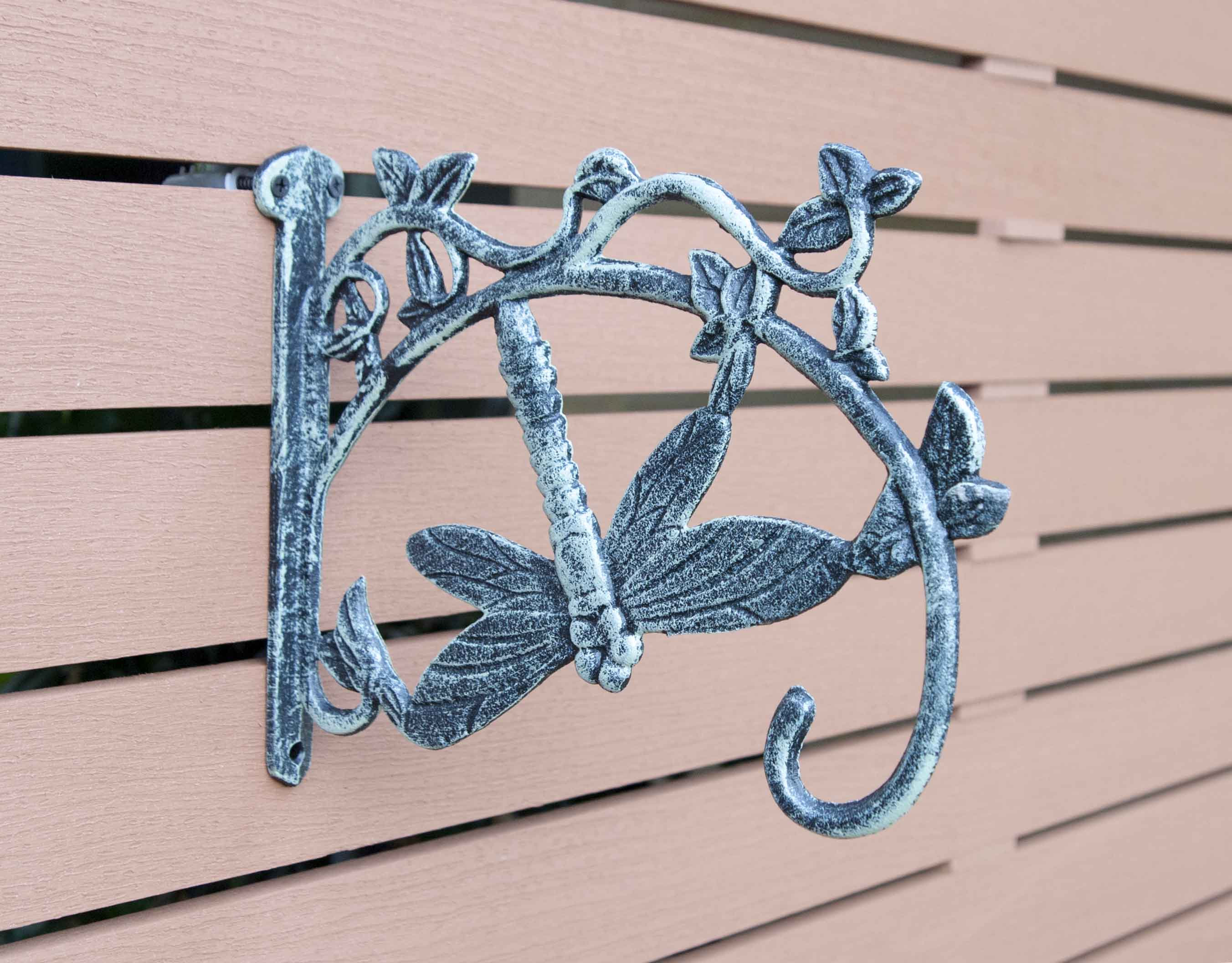 Cast Iron Dragonfly Bracket Hanger Basket Pot Lamp Hook Solid Etsy