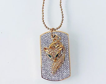 Sparkling Hotwife Charm Necklace on CZ Dogtag