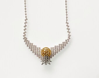 Sparkling Upside Down Pineapple Jewelry Necklace