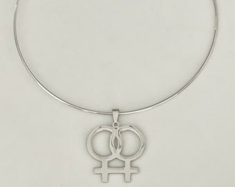 Double Venus Stainless Steel Symbol Necklace