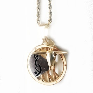 Partners ID Gold Rope Chain Necklace with Lifestyle Pendant and Bull Charm