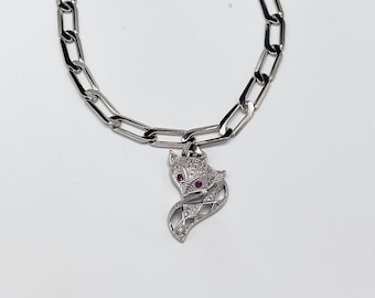 Silver Hotwife Anklet, Vixen Charm, Swinger Symbol, Ankle Bracelet for Hotwife or Swinger
