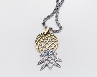 Upside Down Pineapple Pendant - Pineapple Necklace, Lifestyle Swinger Pineapples 16 Inches / 14K Rose & White Gold