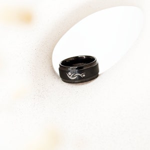 Black Swinger Ring with Partners ID Swinger Symbol, VIXEN Ring, Hot Wife Ring, Threesome Ring, MFM, bull, stag, cuckold, swinger