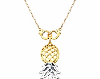 Handboja Ananas Halsband i Rostfritt Stål, Diskreta Livsstilssymbolsmycken