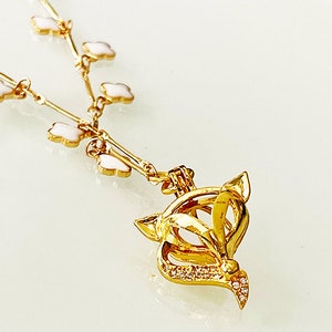 Hotwife Vixen Charm, Gold Hotwife Necklace, Open Marriage, Hotwife, Vixen, Swinger, Modern Hotwife Necklace with Crystal Inlay