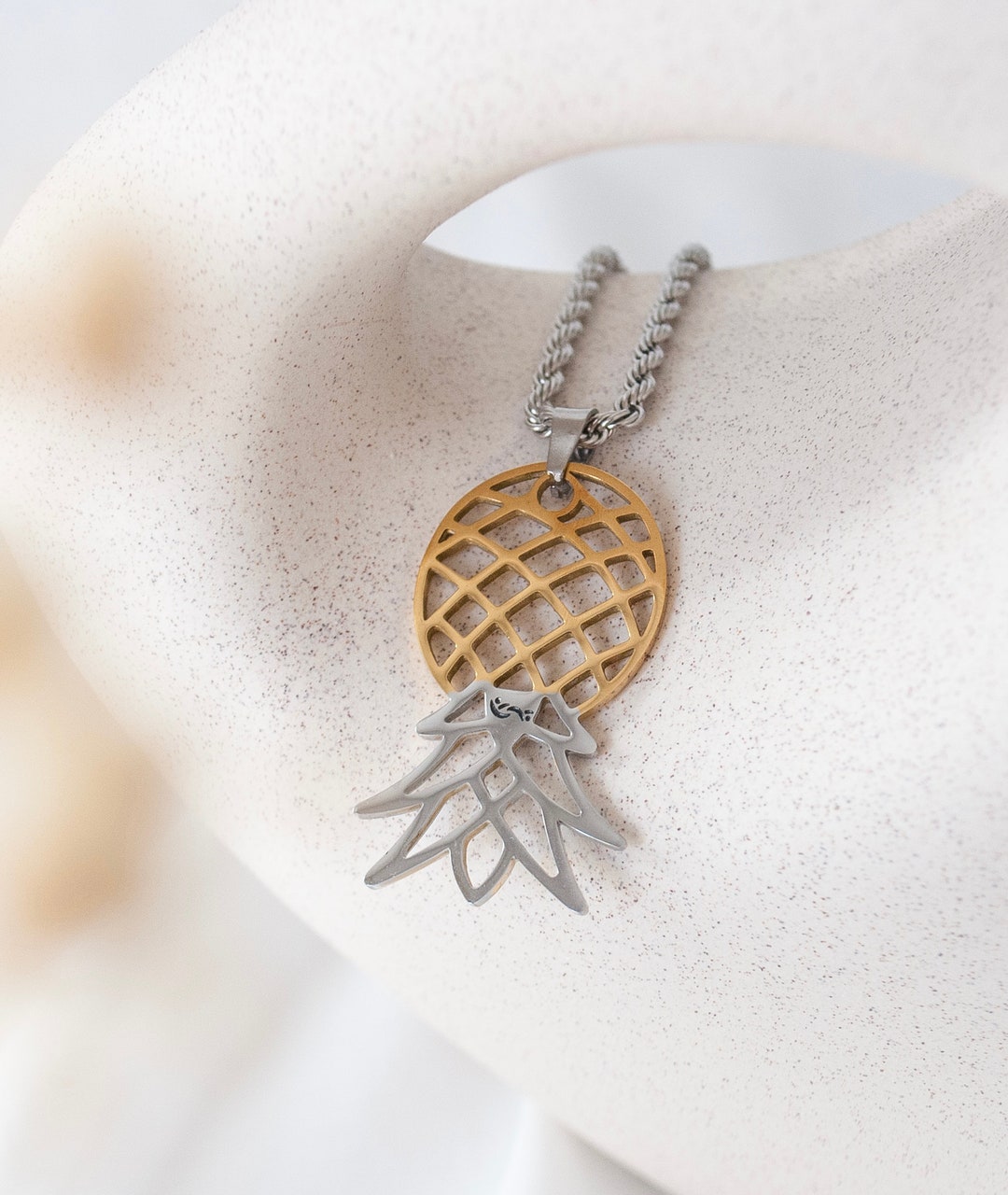 Buy Pretty Inappropriate Upside Down Pineapple Necklace, Accessories, Upside  Down Pineapple Jewelry, Silver Necklace, Stainless Steel Chain, Queen,  Love, Relationship, Upsidedown, Valentines Christmas, Zinc, No Gemstone at