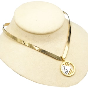 Gold Bar Choker/Collar Swinger Jewelry Necklace with Partners ID Swinger Symbol Lifestyle Pendant