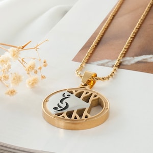 Stainless Steel Gold and Silver Swinger Pendant Necklace