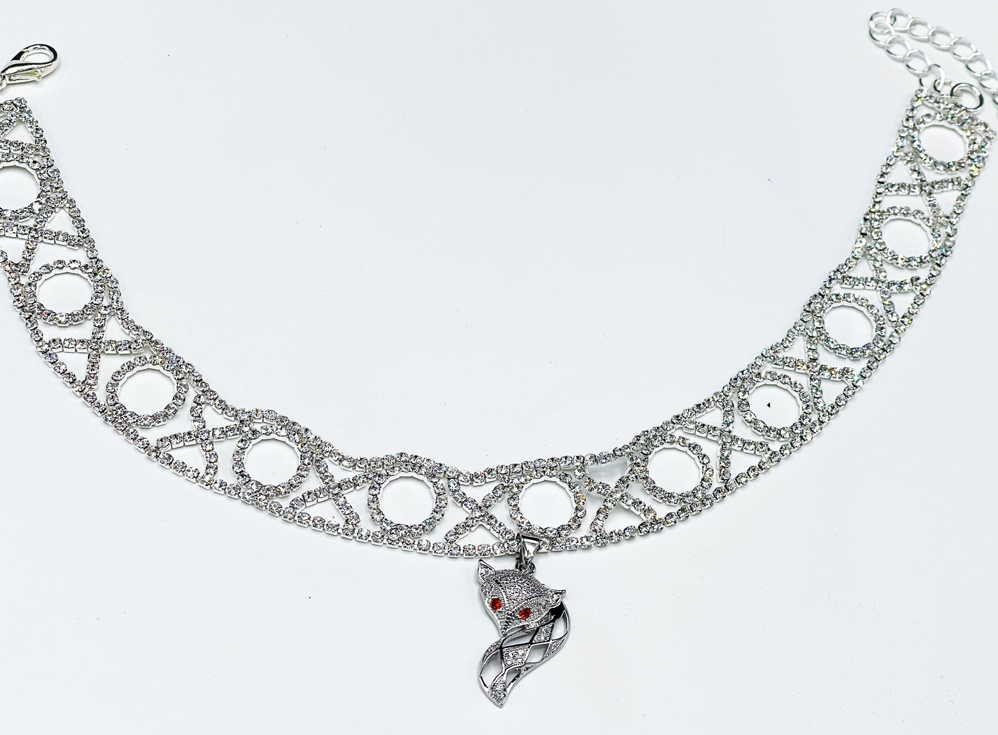 Sparkling Crystal Hotwife Choker Necklace With Vixen Charm. - Etsy
