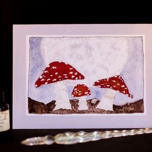 Biglietti Spotted Mushroom 5x7 (set da 3), vuoti all'interno con buste bianche, creati da acquerelli originali fatti a mano dall'artista EK