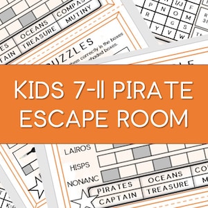 Escape Room for Kids - Printable Party Game – Pirate Escape Room Kit – Birthday Party Games - Kids Puzzles – Family Game Night