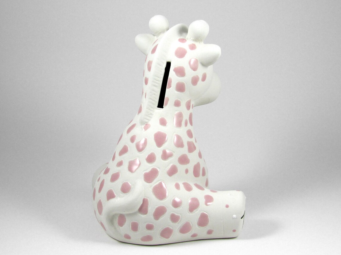 Personalized Giraffe Piggy Bank in Pink // Birthday Cake Etsy