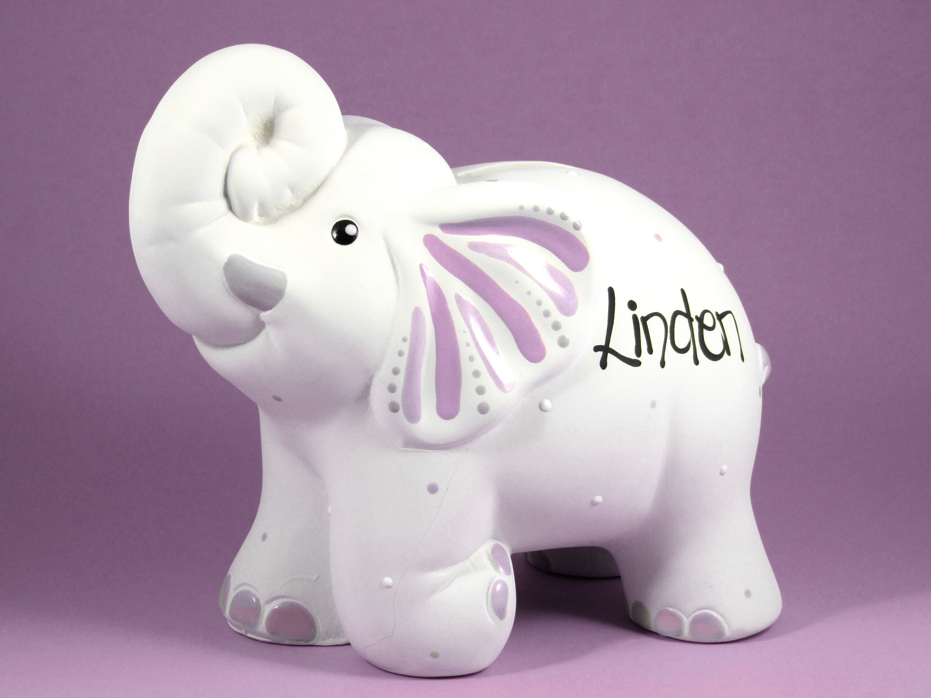 Personalized Piggy Bank // Elephant Piggy Bank with Purple Etsy