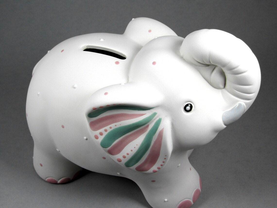 Personalized Piggy Bank for Girls // Elephant Piggy Bank with Etsy
