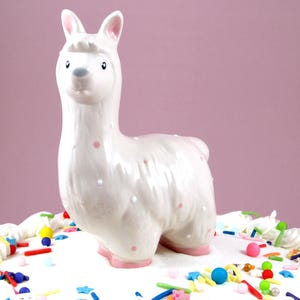 Llama Cake Topper // Ceramic Llama Figurine
