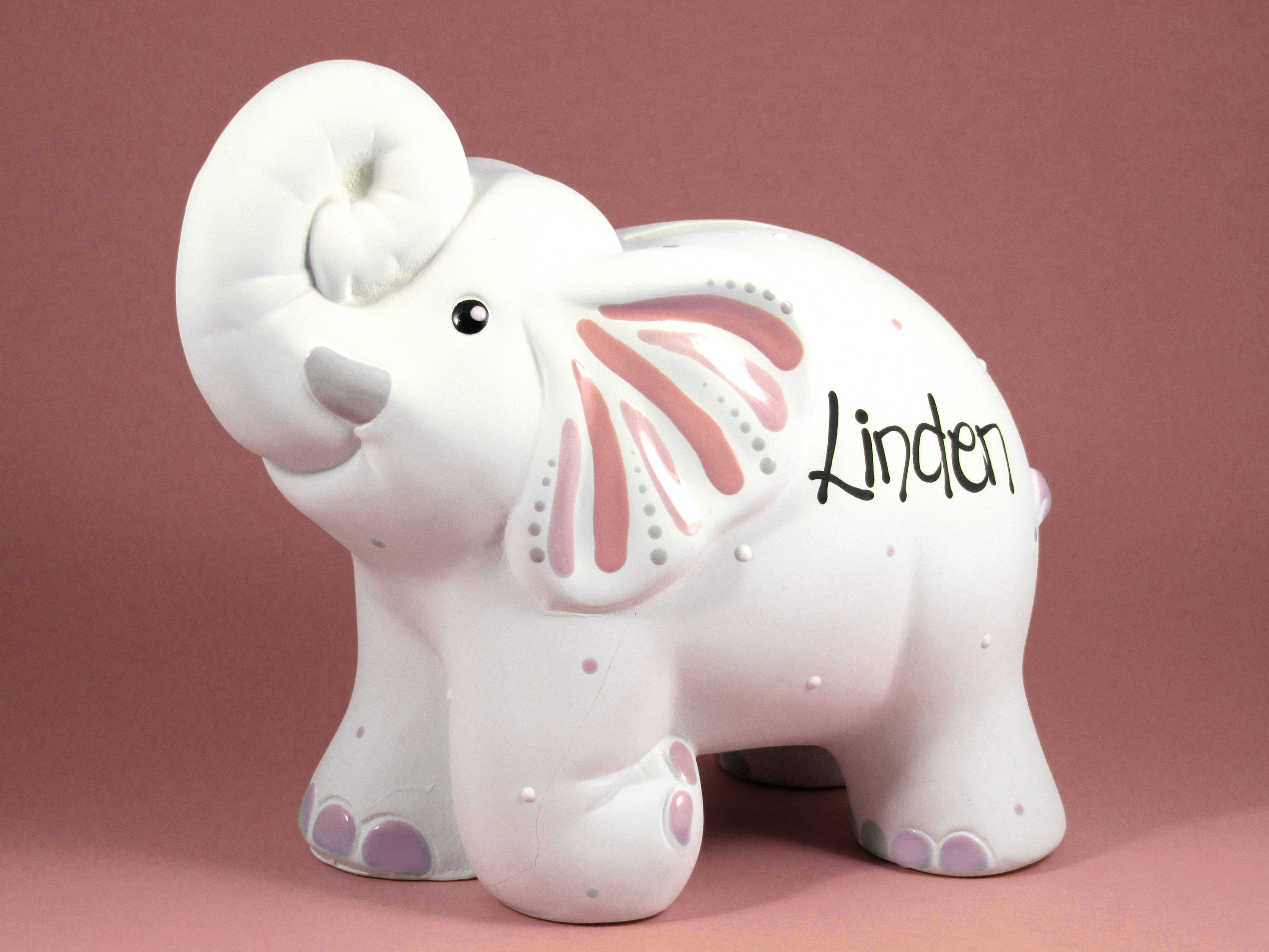 Personalized Piggy Bank for Girls // Elephant Piggy Bank with Etsy