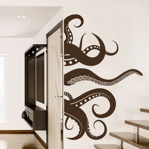 Octopus Wall Decal Vinyl Sticker Decals Tentacles Fish Deep Sea Ocean Animals Nautical Bathroom Home Decor Bedroom NS1012