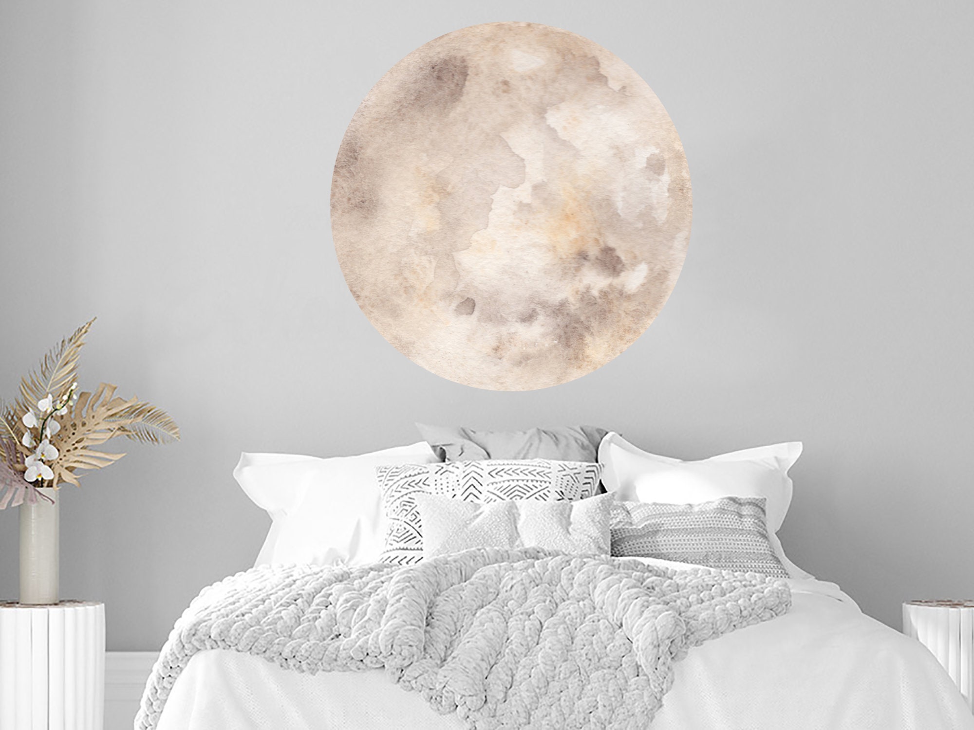 3D Moon Wall Decal. Watercolor Moon Nursery Decals. Space Themed Nursery  Decor. Kids Room Wall Stickers. Realistic Moon Wall Mural NS2087 - Etsy