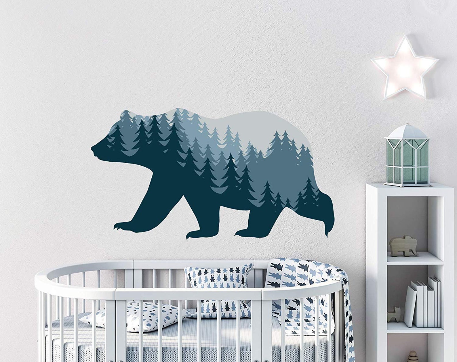 Bear Wall Stickers. Woodland Animal Wall Decal. Bear Wall Etsy