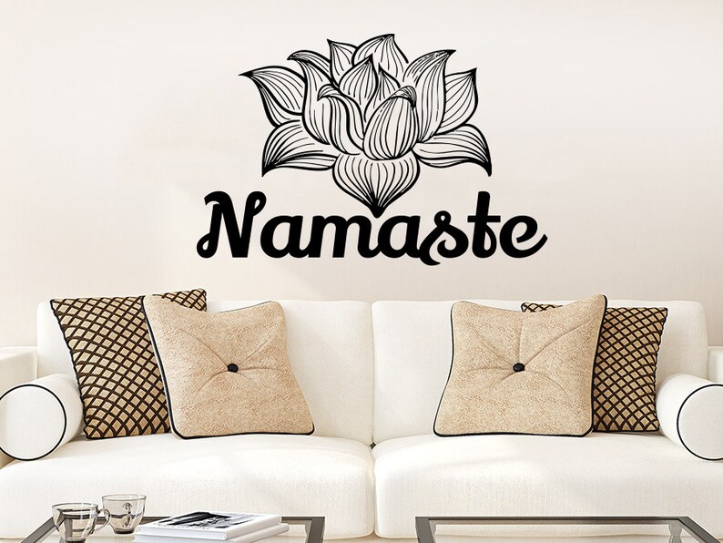 Namaste Wall Decal Vinyl Sticker Decals Lotus Flower Yoga | Etsy